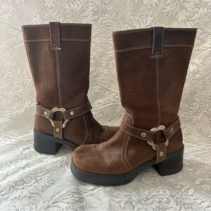 American Eagle Y2K 90s 2000s Leather Alamo
Chunky Heel Moto Tall Boots